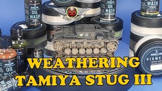 GERMAN STURMGESCHUTZ III WEATHERING WITH MODELLERS WORLD PRODUCTS [upl. by Araccot]