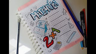 Cómo dibujar una caratula de Matemáticas 2024  Cover of Math [upl. by Aened]