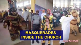 Masquerades inside the Church 😳😳 DO YOU SUPPORT IT OR NOT Oge Akụkọ Ụwa with 042 Solex [upl. by Balsam871]