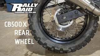 Rally Raid CB500x Build Rear Wheel [upl. by Ariahs]