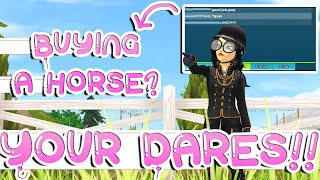 Star Stable Doing Your DARES  Buying A Horse Named After Global 😨 [upl. by Herzel926]