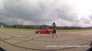 Nissan GTR vs Lamborghini Aventador  14 Mile Drag Race BOTH 100 STOCK 2nd Angle [upl. by Aneetsyrk207]