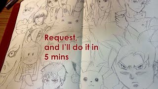 ANIME ART LIVE 🔥🔥 request and Ill draw it in 5 minutes [upl. by Yt]