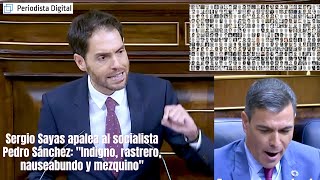 El diputado Sergio Sayas apalea a Pedro Sánchez PSOE quotIndigno rastrero nauseabundo y mezquinoquot [upl. by Devine]