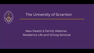 New Parent amp Family Webinar Residence Life amp Dining Services [upl. by Llerahc]