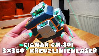 Cigman CM801 3x360° Kreuzlinienlaser 50m [upl. by Avlem621]