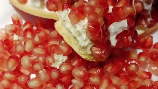 QUICK n EASY WAY to peel POMEGRANATE ASMR SATISFYING FOOD FRUIT [upl. by Amalee]