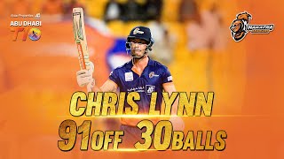 Chris Lynn I 91 off 30 balls I Match 11 I Maratha Arabians I Aldar Properties Abu Dhabi T10 [upl. by Pinsky]