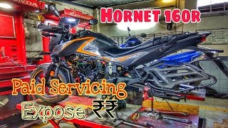 hornetservicecost Hornet 160r servicing Service Cost ₹ amp Service details [upl. by Irb]