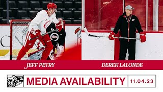 Jeff Petry amp Derek Lalonde Morning Skate Media  Nov 4 vs BOS [upl. by Naened]