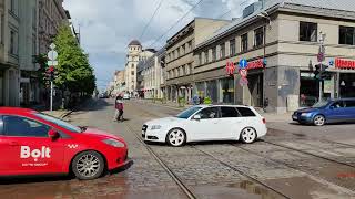 Latvia  Riga  4K  Lāčplēša street in City Center  2022 [upl. by Origra695]