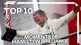 Top 10 Moments of Lewis Hamilton Brilliance [upl. by Silden]