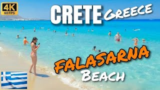 🇬🇷Beautifull Beach in Crete Falasarna beach⛱️🌞Paralia Falasarna Crete Greece August 2024 [upl. by Lusar]