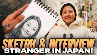 I sketched and interviewed a random lady in Tokyo Japan 🇯🇵 [upl. by Mintz]