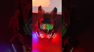 Red Mask with Green Light and Blue Light Wings  FuturFam cosplay cyberpunk starwars [upl. by Ynej]