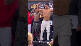 GERVONTA DAVIS VS ROLLY ROMERO FIGHT ALMOST BREAKS OUT AFTER TANK PUSHES ROLLY OFF STAGE [upl. by Annoerb968]