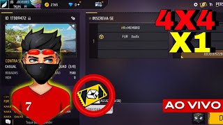 FREE FIRE AO VIVOX1 DOS CRIA4X44V4SALA PERSONALIZADAFF [upl. by Rosabel]