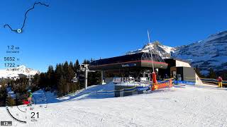 5K Skiing Les Diablerets Top to Bottom MeilleretMazotsDiablerets Vaud Switzerland GoPro HERO9 [upl. by Olegnalehcim]