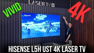 Hisense L5H 2700Lumen UHD 4K Ultra ShortThrow Laser Home Theater Projector with 100quot ALR Screen [upl. by Laved]