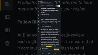 Binance Delisting [upl. by Norbert]