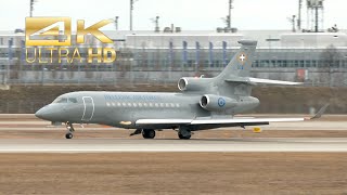 4K Dassault Falcon 7X Hellenic Air Force 273 arrival Munich Airport MUC EDDM SIKO [upl. by Yreffoeg]