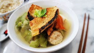 苦瓜素鱼片汤  素食不含五辛  Bitter Gourd Vegetarian Sliced Fish Soup [upl. by Ecirtnahc]