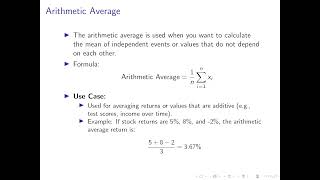 Geometric Average vs Arithmetic Average When to Use Each [upl. by Amity]