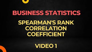 Spearmans rank correlation coefficient [upl. by Liagiba119]