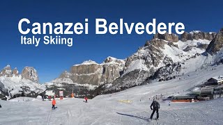 Skiing Italy Canazei Belvedere [upl. by Douglass]