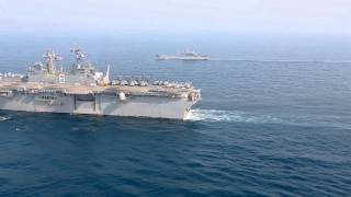 USS Bonhomme Richard LHD 6 underway [upl. by Aliahkim]