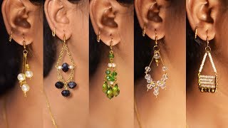 5 easy Pearl amp Crystal Earring Design  DIY  5 min Craft  Hand made jewelry  Art with Creativity [upl. by Calise]