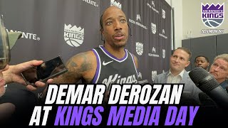 DeMar DeRozan talks at Kings media day [upl. by Kalle]