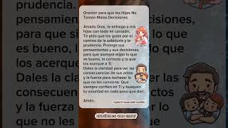 Oración para que los hijos no tomen malas decisiones oracionespoderosas oracioneselanoche shorts [upl. by Cir793]