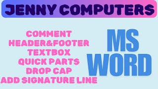 MS Word  Insert Comment  Header amp Footer  Quick Parts  Drop Cap Class 22112024 [upl. by Aneral]