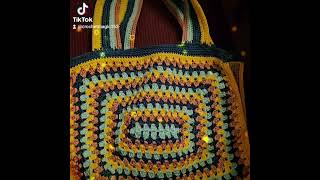 Multicoloured Crochet Tote Bag Completed [upl. by Akima728]