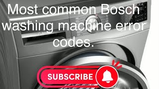 Most common Bosch washing machine Error  fault  failure  fehler codes Waschmaschine [upl. by Armahs]