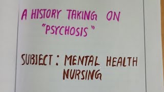 Assignment  History Taking  Mental Health Nursing [upl. by Drapehs]