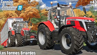 PULLING a CATTLE TRAILER WITH TWO TRACTORS and HARVESTING CORN│LES FERMES BRIARDES│FS 22│43 [upl. by Hatti47]