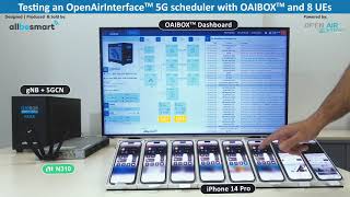 OpenAirInterface 5G scheduler with OAIBOX and 8 UEs [upl. by Georgy83]