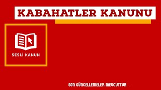 Kabahatler Kanunu Sesli Kanun Dinle [upl. by Ayekal]