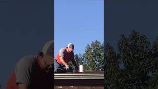 Roof leak fix hardworkingman This stuff works music shortsbeta [upl. by Eerahc461]