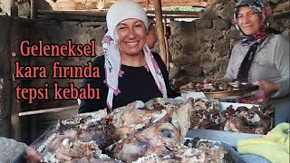 köy fırınında kurban etlerini fırınladık taş fırında kebap nasıl yapılır  çömlekte et yapımı [upl. by Tonina]