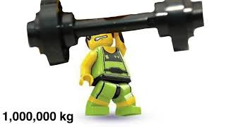 Lego Minifigures animation  weightlifter weightlifting the biggest dumbbell [upl. by Mag]