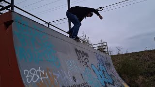 Blunt Backside Feeble Nosepick Halfpipe Run At The La Crosse Wisconsin Skatepark  Brandon Hanson [upl. by Steere605]