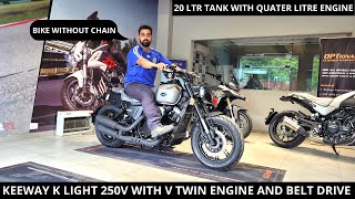 KEEWAY K LIGHT 250V  V TWIN ENGINE WITH BELT DRIVE  NEW CRUISER IN TOWN  SPECS  SOUND  FEATURES [upl. by Halac356]