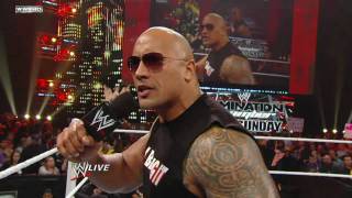 The Rock returns to WWE to host WrestleMania XXVII Raw February 14 2011 [upl. by Darrick353]