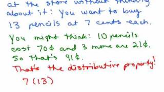 Distributive Property Part 1  pos numbers [upl. by Whittemore]