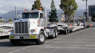 Monarch Heavy Haul Peterbilt 367  Parallel Parking A 9Axle Cozad Triple 16 Steerable Trailer [upl. by Nurse]