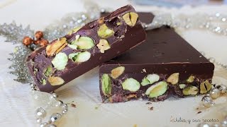 Turrón de chocolate y pistachos 🎄HECHO EN CASA [upl. by Balling]