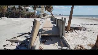 Hurricane Milton turns a sidewalk on its end at Madeira Beach Florida 2024 [upl. by Zwick564]